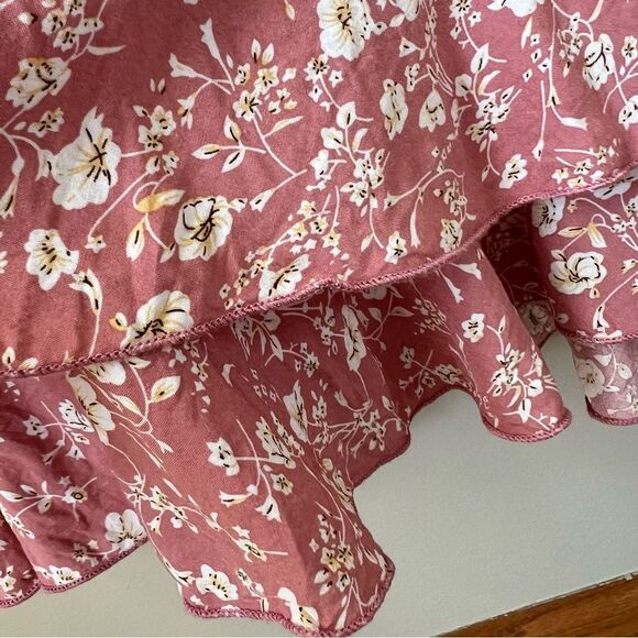 Papillon Floral Babydoll Tea Rose Flutter Sleeve Mini Summer Dress SZ XL - Jr - Picture 10 of 12